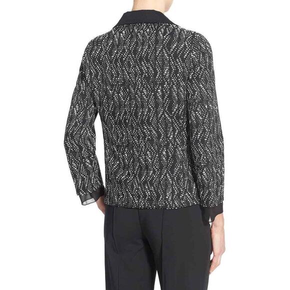 LAFAYETTE 148 NEW YORK $598 Bellene Jacquard Zip Jacket Black/White Size 0 - Picture 2 of 5